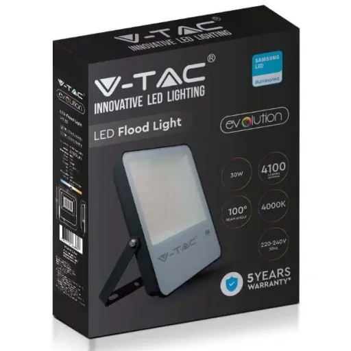 VT-52 LED Floodlight - 50 W - 6850 Lm - 4000K - Black - Extra Efficient