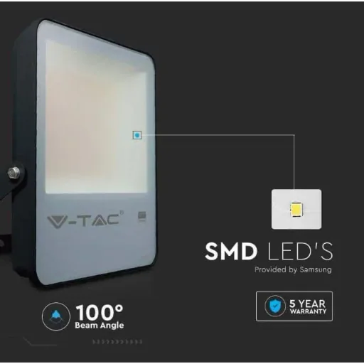 VT-52 LED Floodlight - 50 W - 6850 Lm - 4000K - Black - Extra Efficient