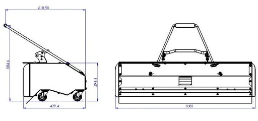 Sweeper "ZI-KM1000", with snow blade, 3600 watts, green