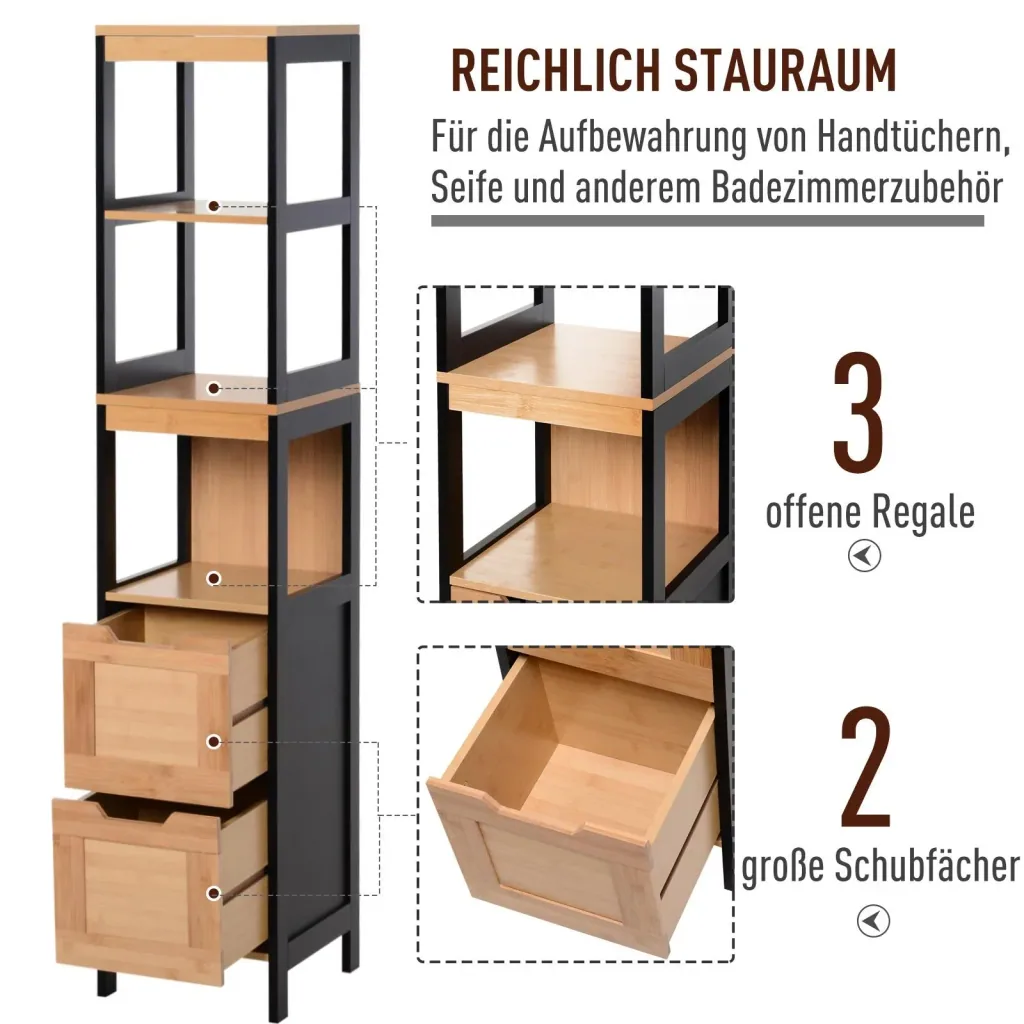 Bathroom shelf with 3 shelves