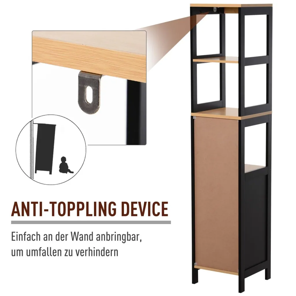 Bathroom shelf with 3 shelves