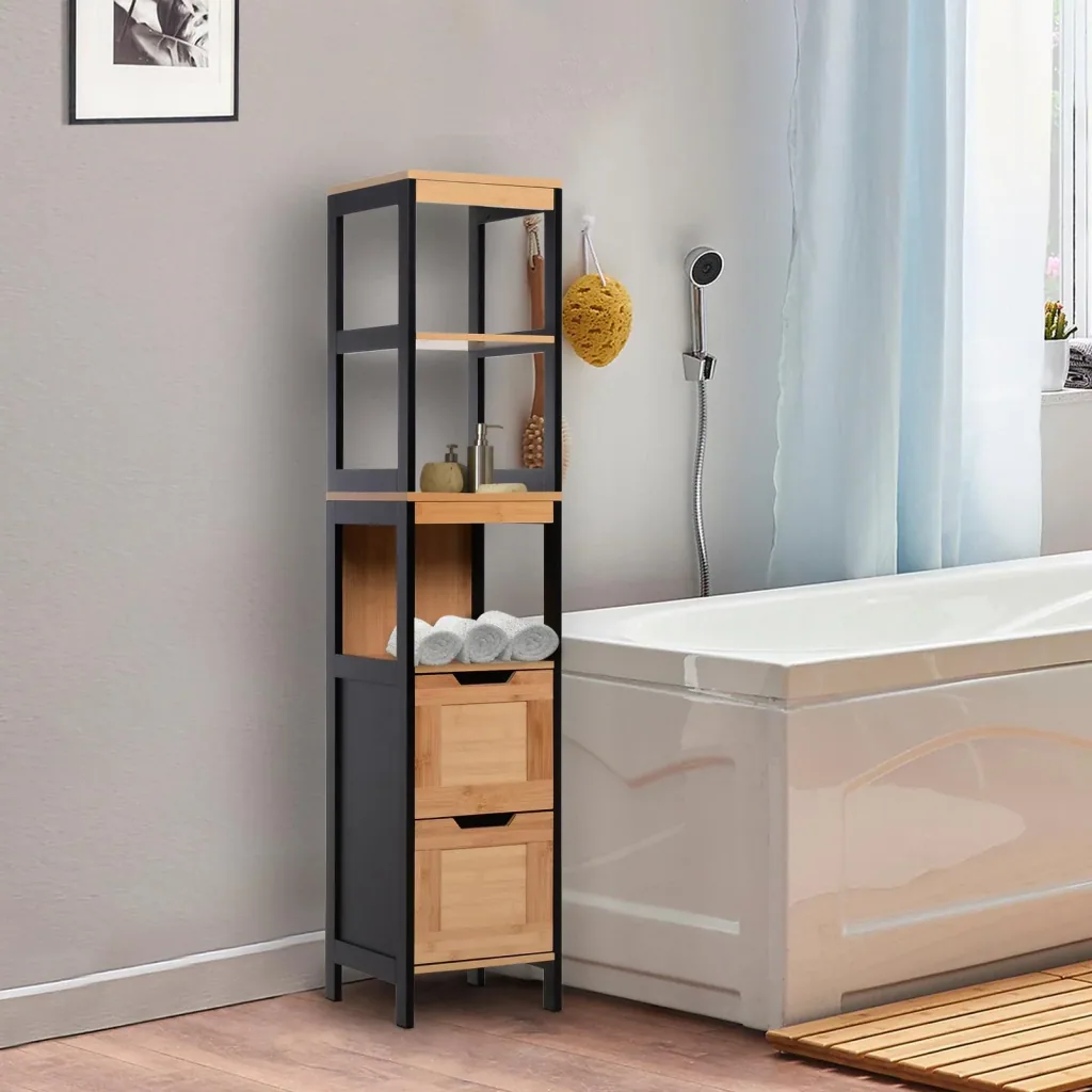 Bathroom shelf with 3 shelves