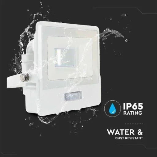 VT-118S LED Floodlight with Sensor - 10 W - 735 Lm - 3000K - White