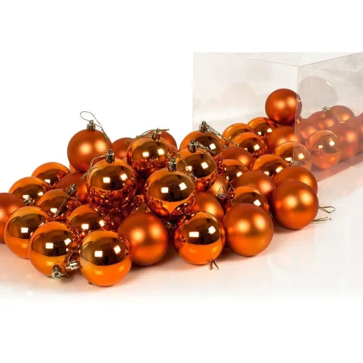 Christmas balls 54 pieces - copper - diameter 6 cm