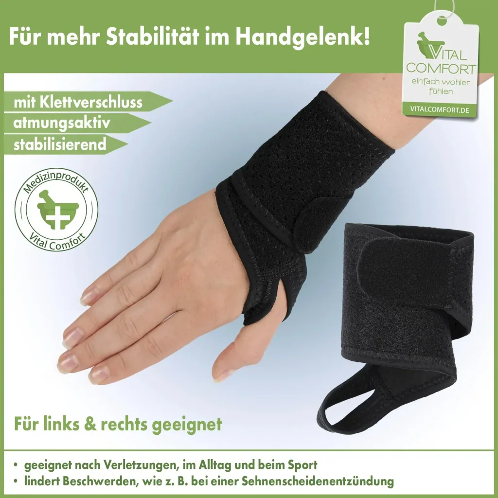 Active wrist support with Velcro fastener “Flexitek”, one size, black