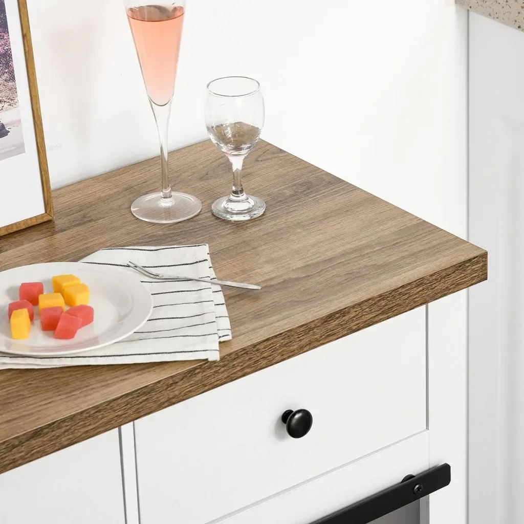 Kitchen cabinet with sliding door white