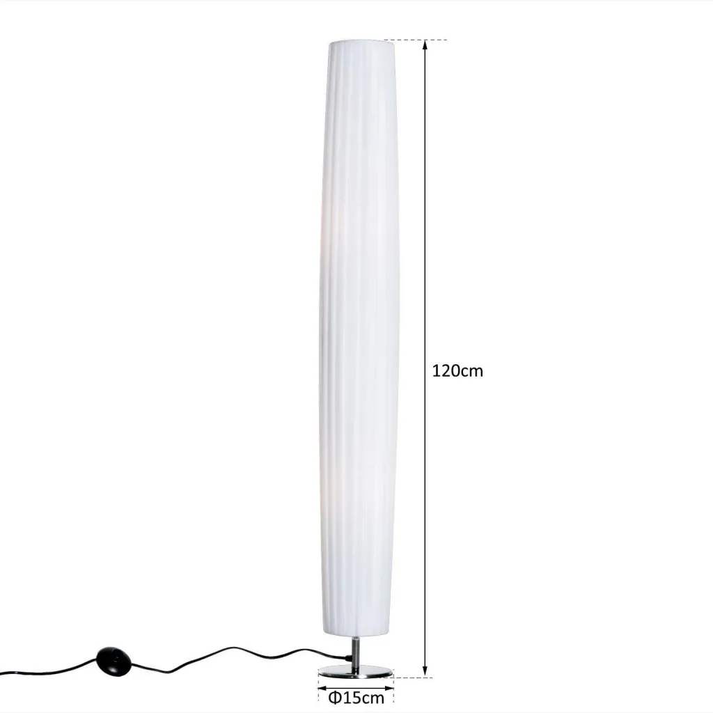 Floor lamp E27 stainless steel 120cm white