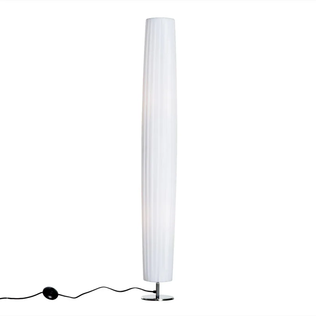 Floor lamp E27 stainless steel 120cm white