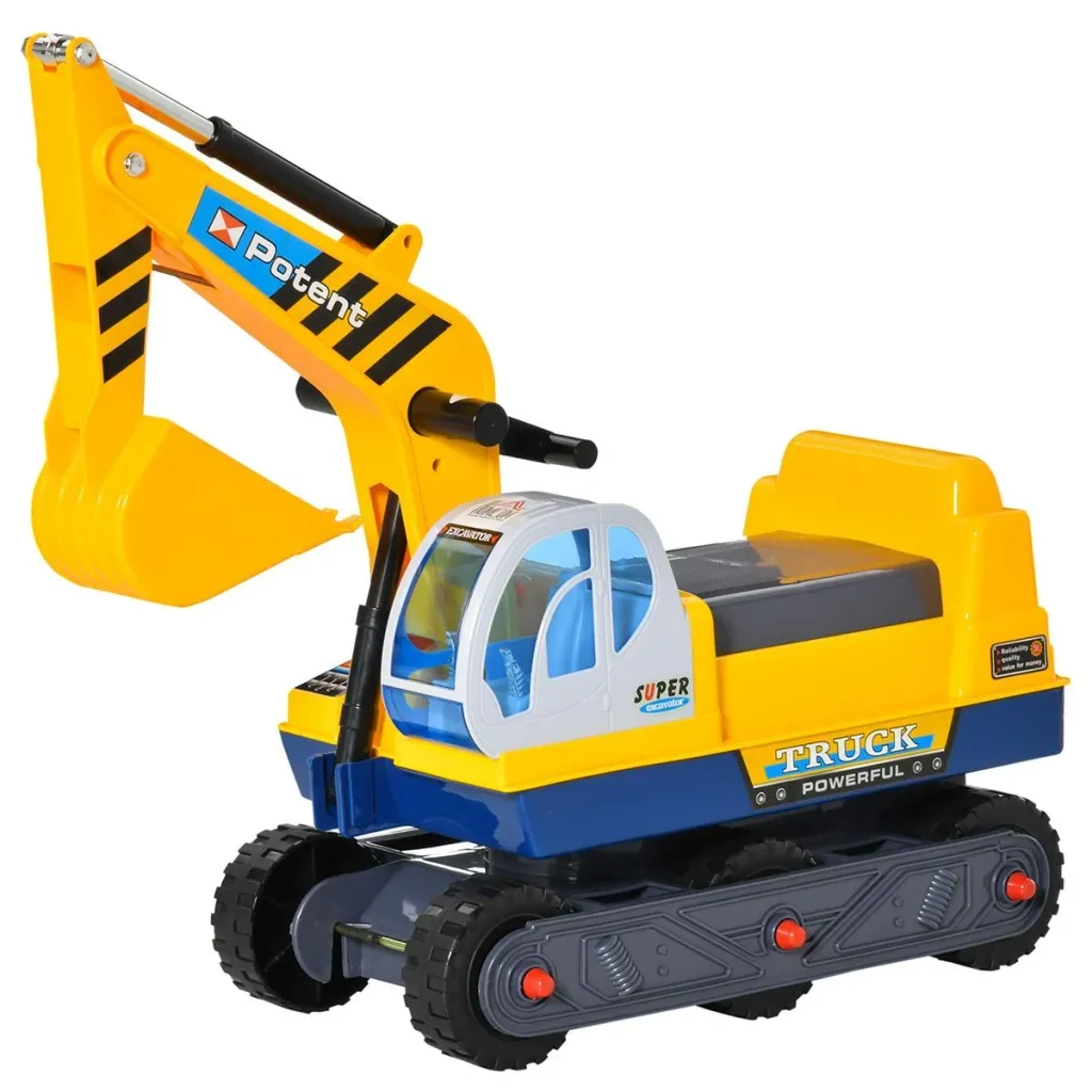 Children's excavator seat excavator for toddlers ride-on children's excavator seat with built-in storage compartment balance bike with protective helmet dre
