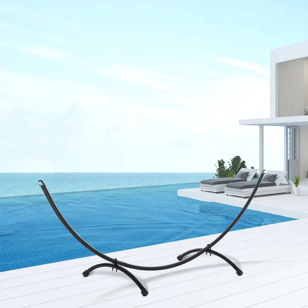 Hammock stand made of black metal