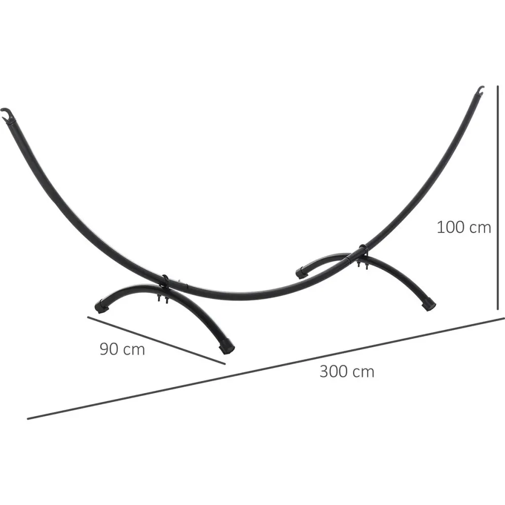 Hammock stand made of black metal