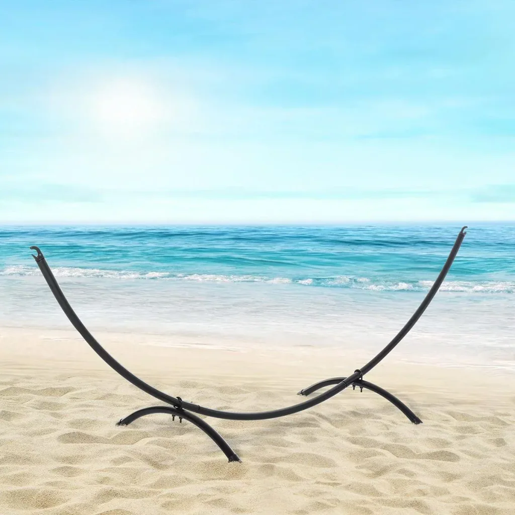 Hammock stand made of black metal
