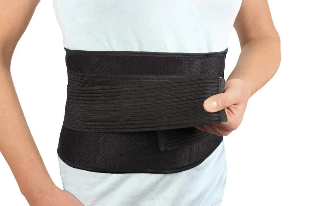 Flexitek active back brace with Velcro fastener, back support belt, one size, black