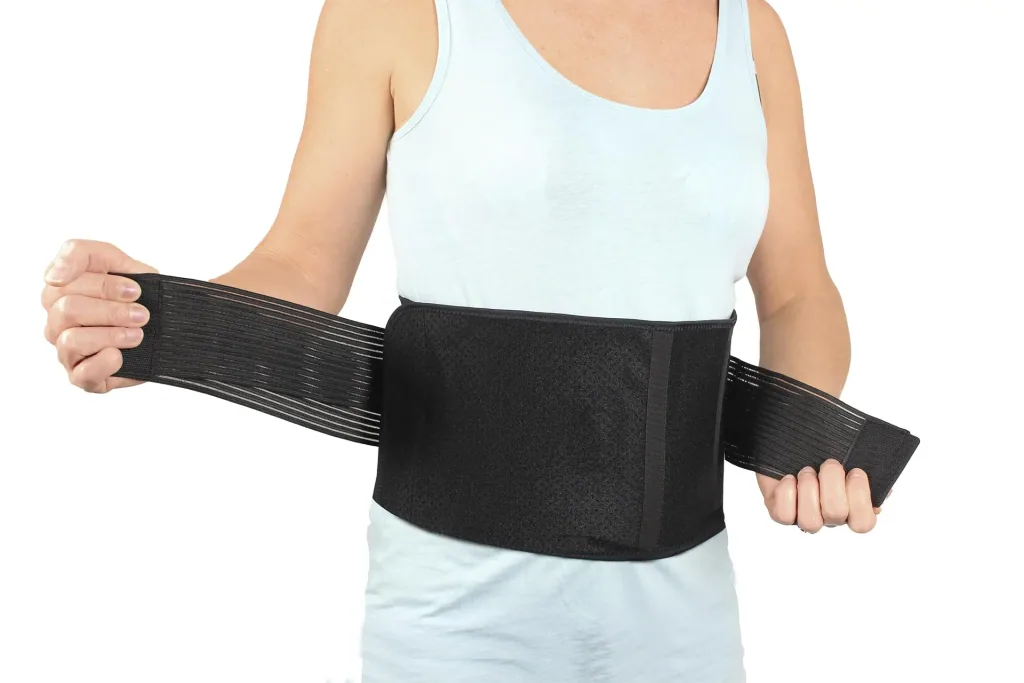 Flexitek active back brace with Velcro fastener, back support belt, one size, black
