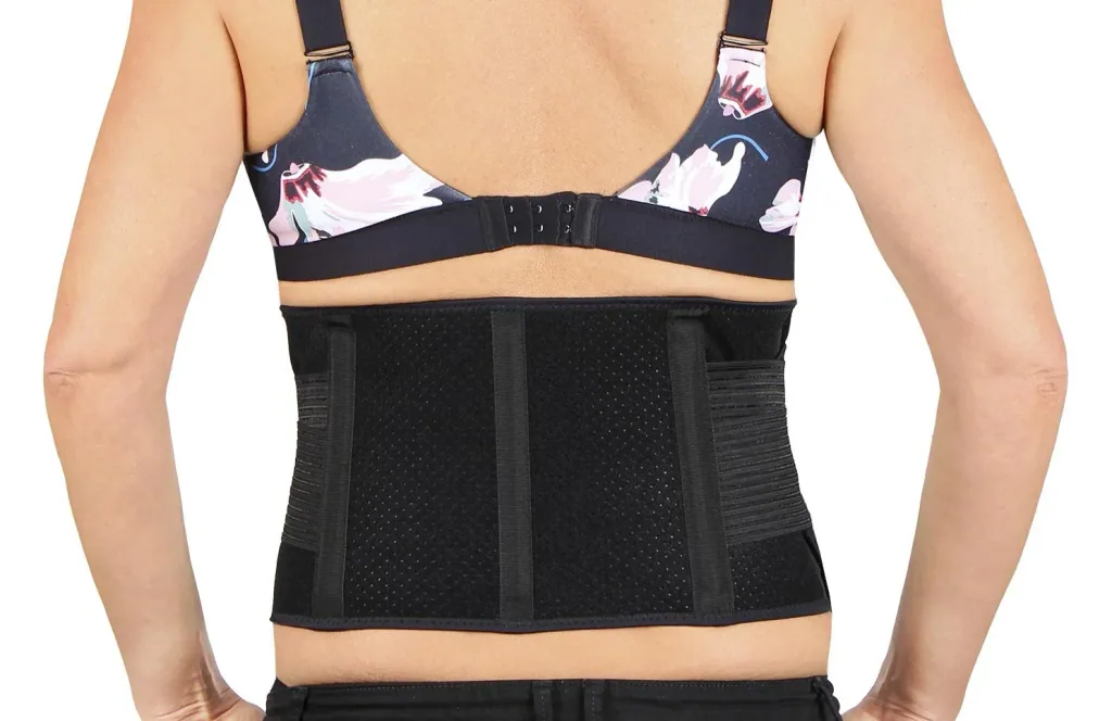 Flexitek active back brace with Velcro fastener, back support belt, one size, black