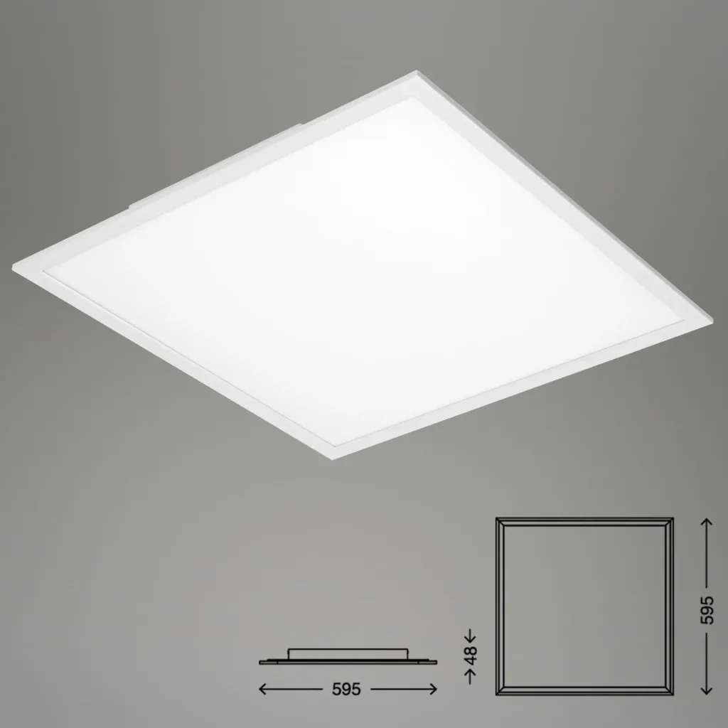 Ultra-flat LED panel, square, 59.5 cm, CCT, 36 watts, white