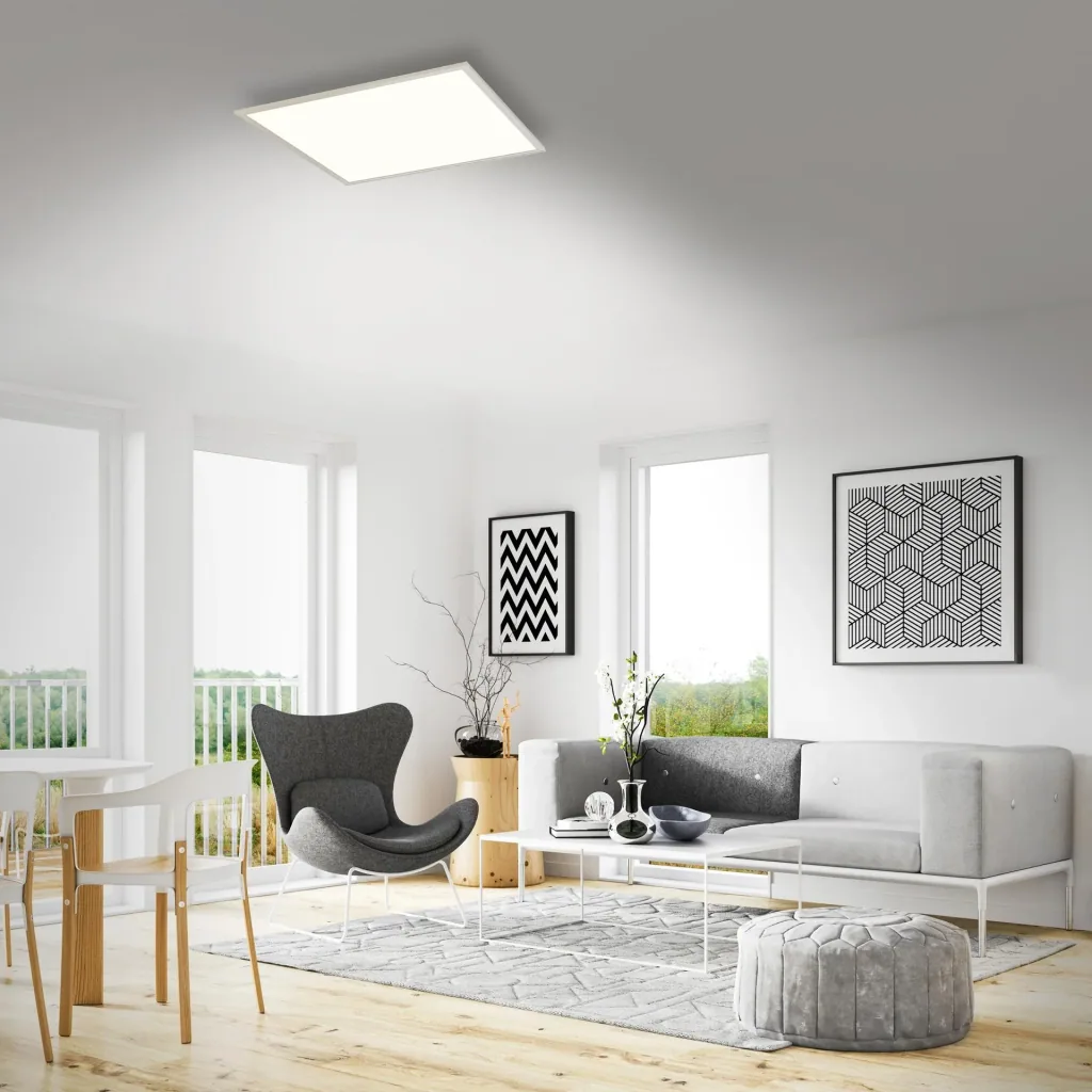 Ultra-flat LED panel, square, 59.5 cm, CCT, 36 watts, white