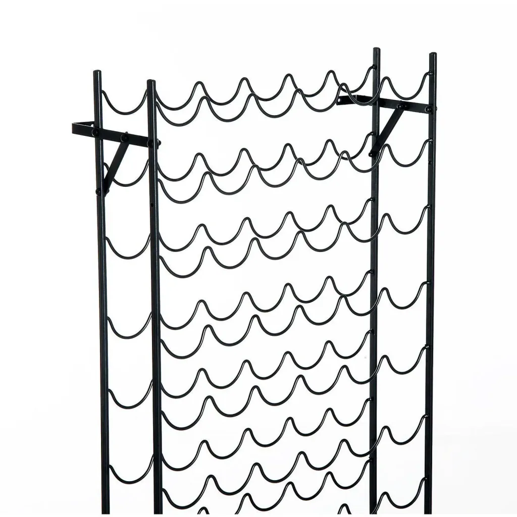Wine rack bottle rack for 60 bottles metal black