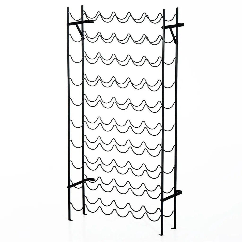 Wine rack bottle rack for 60 bottles metal black