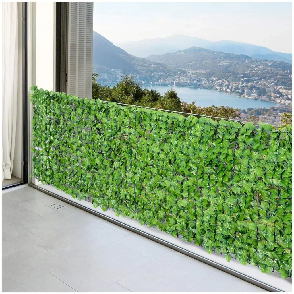 Privacy Screen Artificial Hedge Wall Decoration 1x3m Light Green