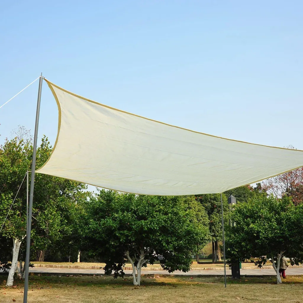 Sun sail sunroof rectangle 3x4m HDPE cream