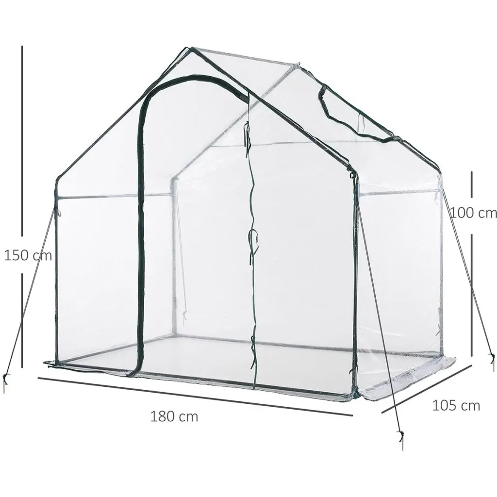 Greenhouse with transparent/dark green window