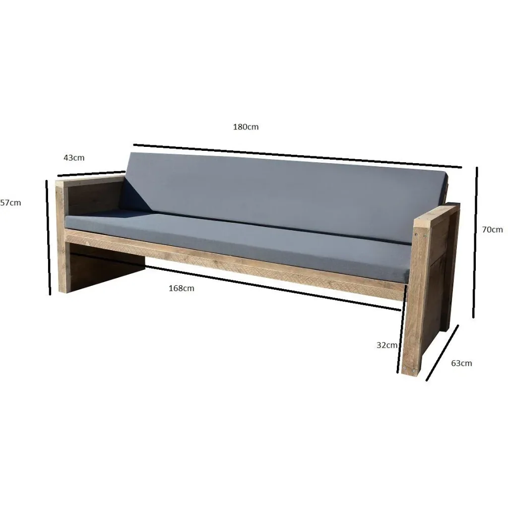 Garden bench Vlieland Douglas - With cushion