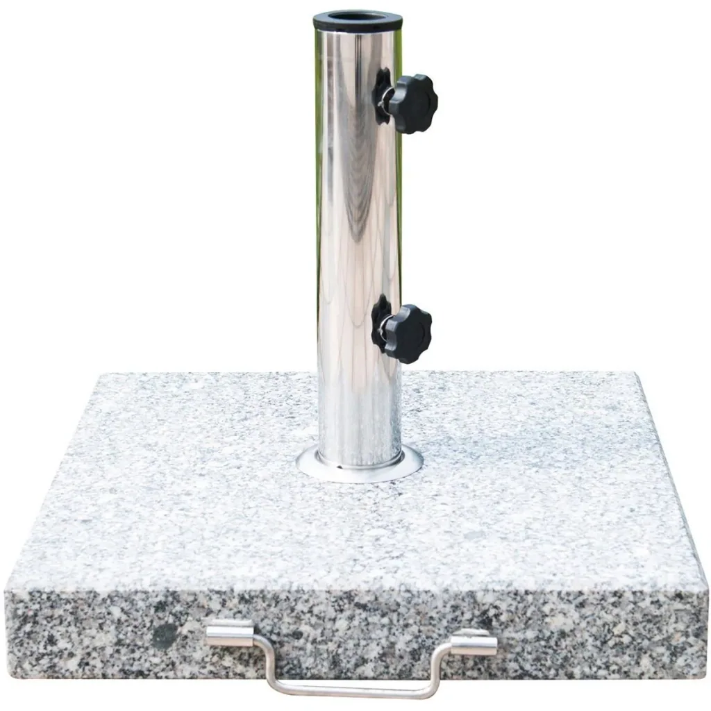 Parasol base with 2 wheels silver