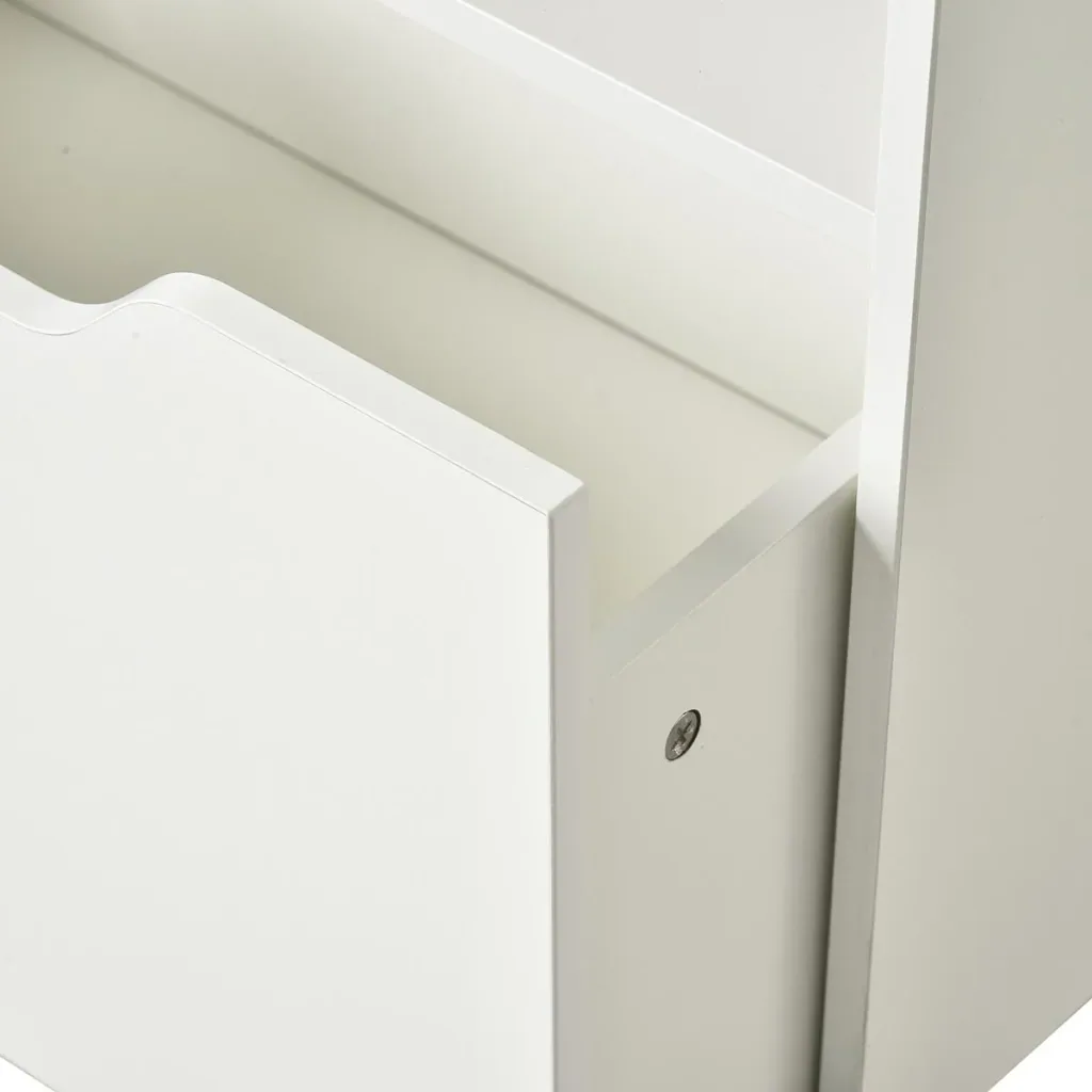 Children's shelf with drawer, standing shelf, bookcase, decorative shelf with compartments, white, 60 x 29.9 x 90 cm