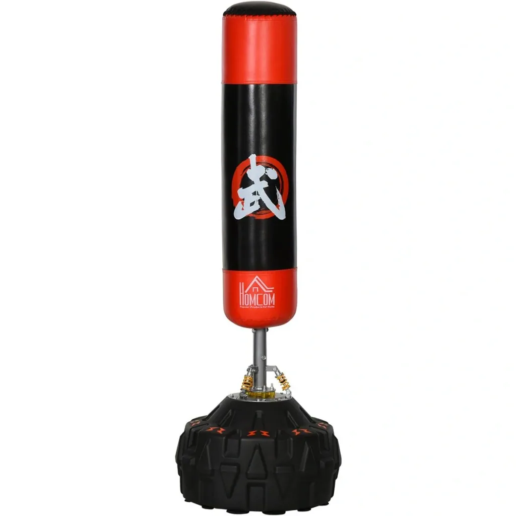 Freestanding punching bag for adults with suction cup black+red
