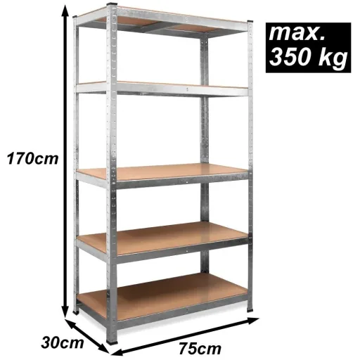 Shelf element 170x75x30cm galvanized