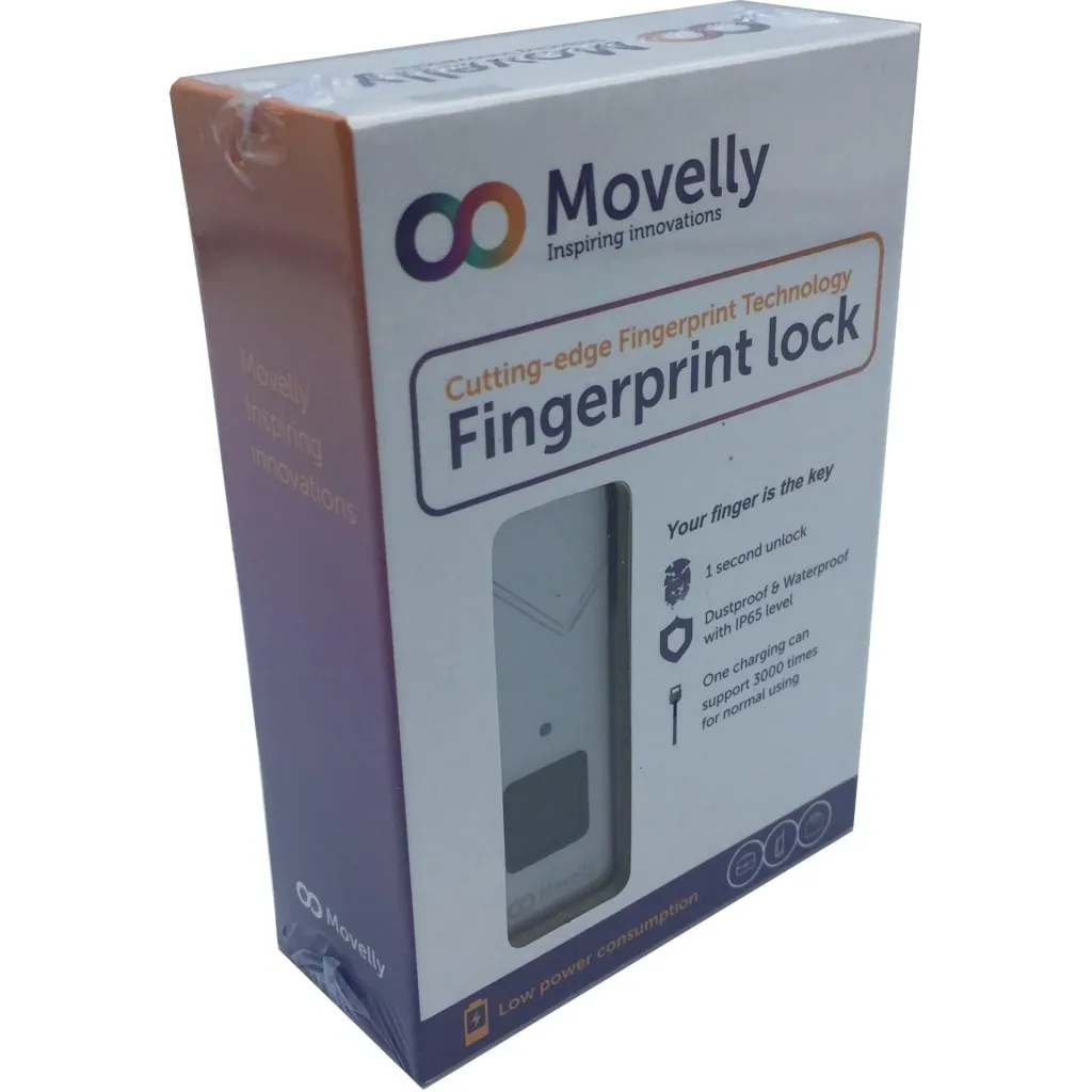 Movelly fingerprint padlock Silber