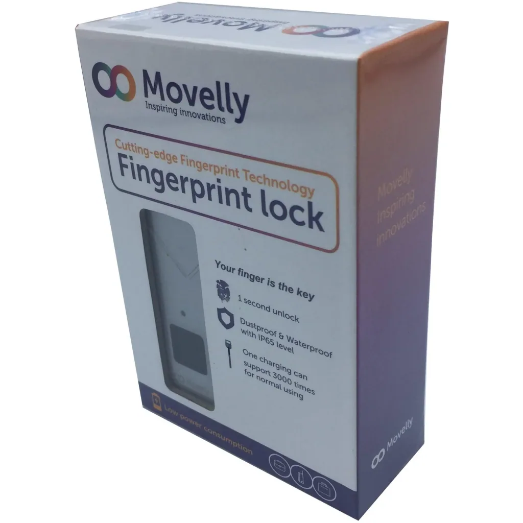 Movelly fingerprint padlock Silber