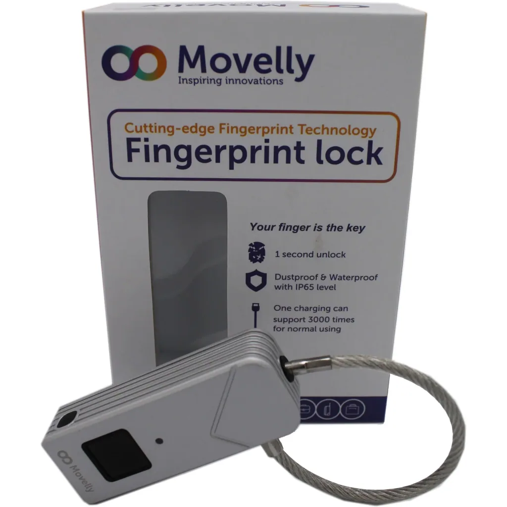 Movelly fingerprint padlock Silber