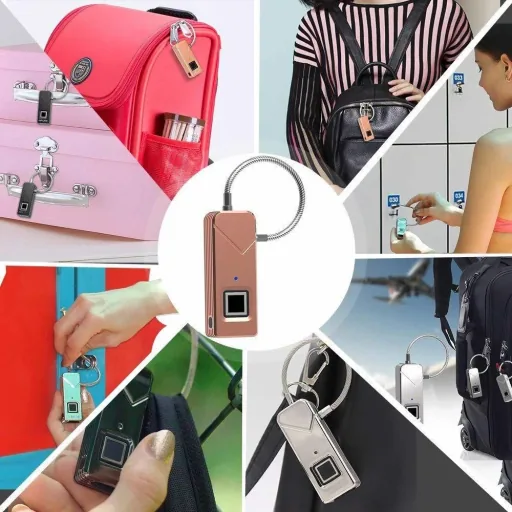 Movelly fingerprint padlock Silber
