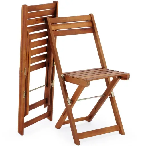 3-piece acacia wood balcony set.