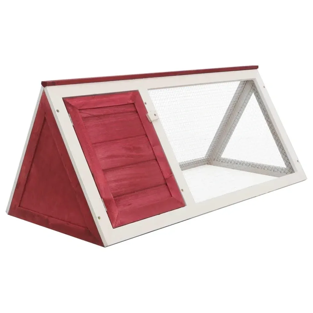 Rabbit hutch made of wood, red