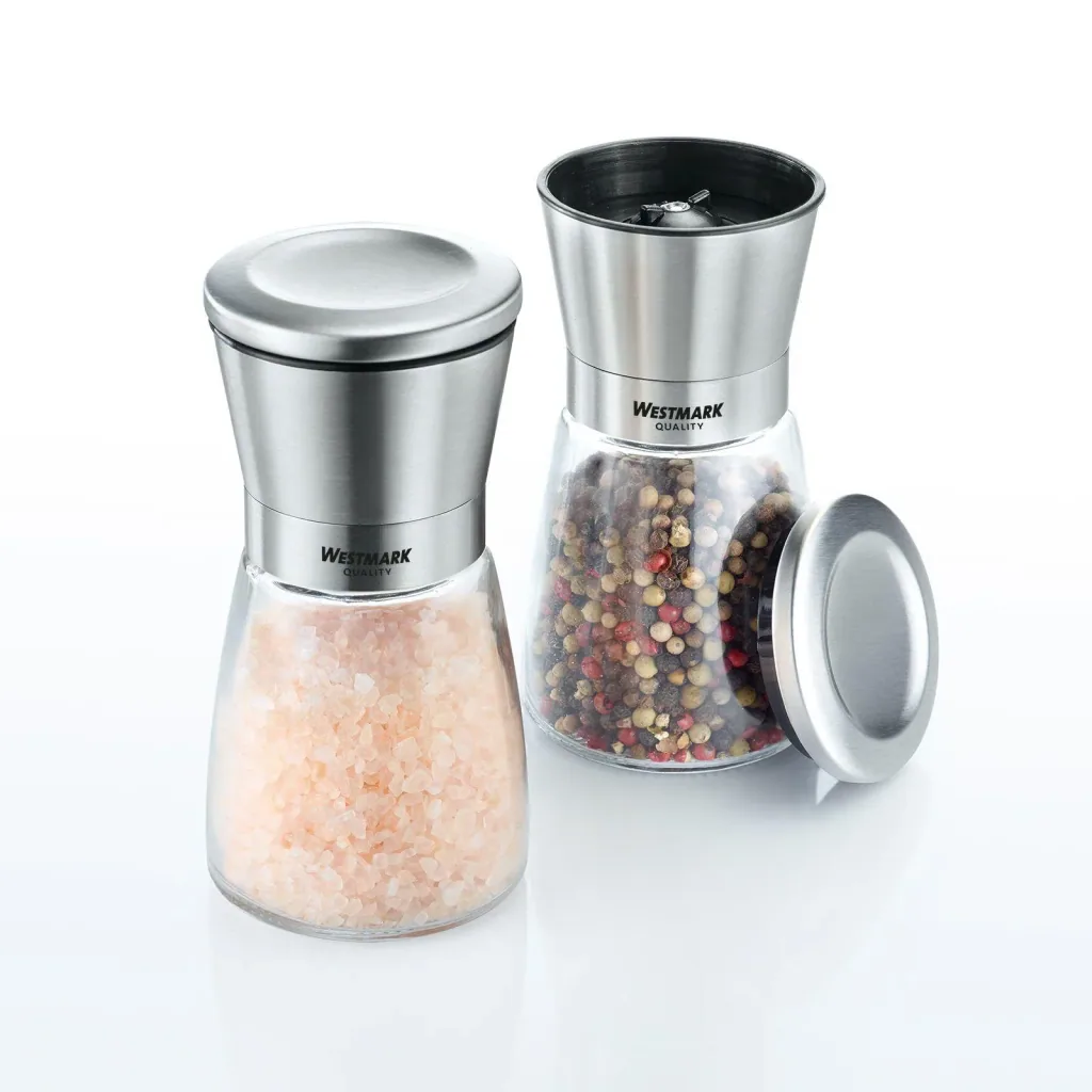 Spice mills stainless steel, 2-piece