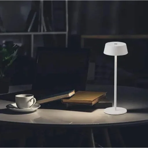 VT-7562 Table Lamp - 3000K - Dimmable by Touch - Rechargeable - White