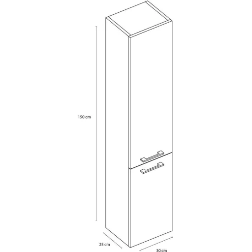 Shallow bath tall cabinet left/right black fsc