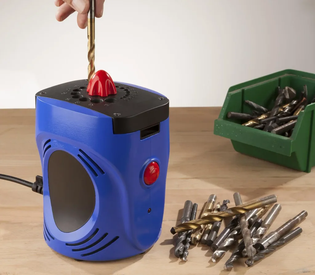 Electric twist drill sharpener including 10 x HSS twist drills 5.0 mm