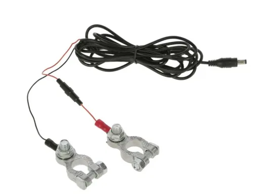 Connection cable for car/electric fence battery, 3 m long