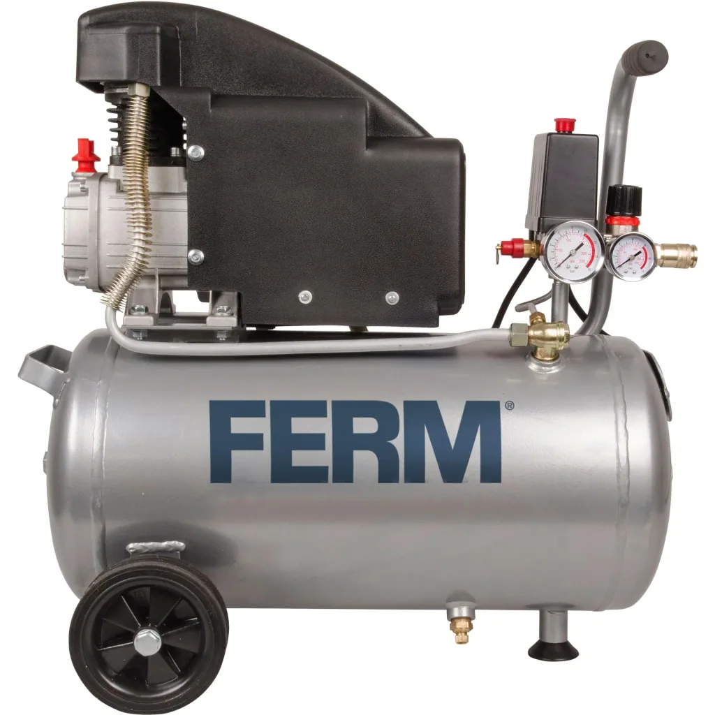 CRM1045 Compressor - 1100W - 1.5 HP - 24 Liters - Max. 8 Bar - Incl. 1/4 Inch universal shortcut and 2 pressure gauges