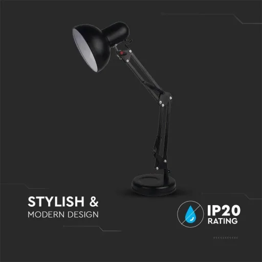 VT-7512 Desk lamp - Table lamp with adjustable arm - black - E27