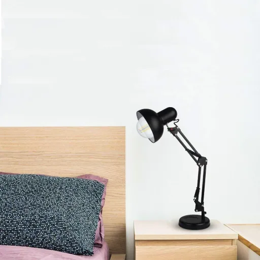 VT-7512 Desk lamp - Table lamp with adjustable arm - black - E27