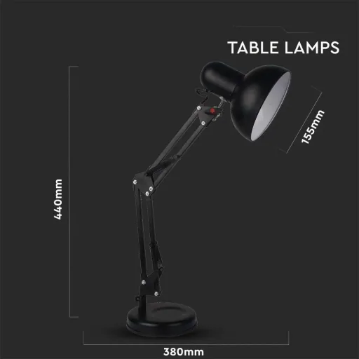 VT-7512 Desk lamp - Table lamp with adjustable arm - black - E27