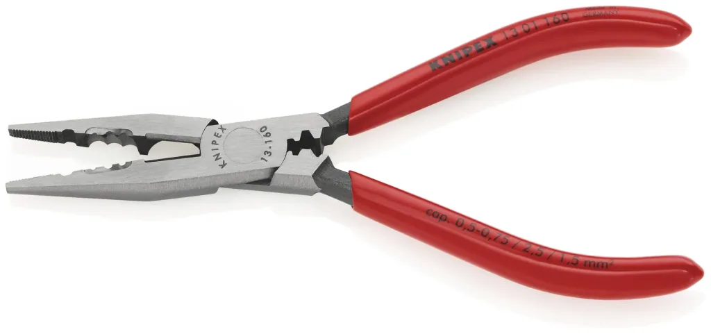 Wiring pliers with plastic coating, black atramentized, 160 mm