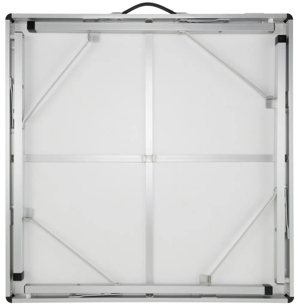 Camping table with antimicrobial tabletop, sturdy frame, foldable legs and carrying handle, 80 x 80 x 70 cm