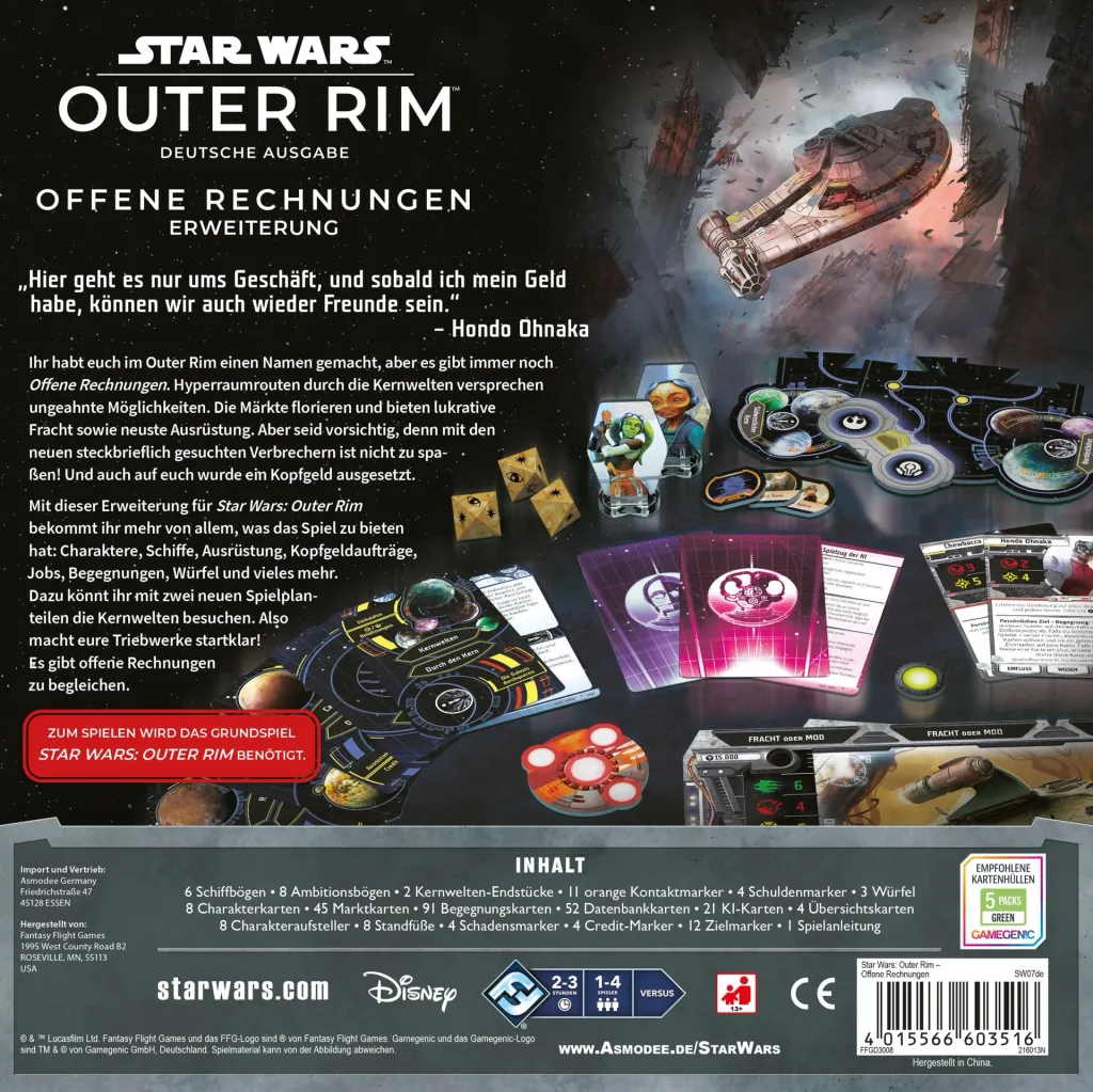 Board game Star Wars: Outer Rim Open Accounts