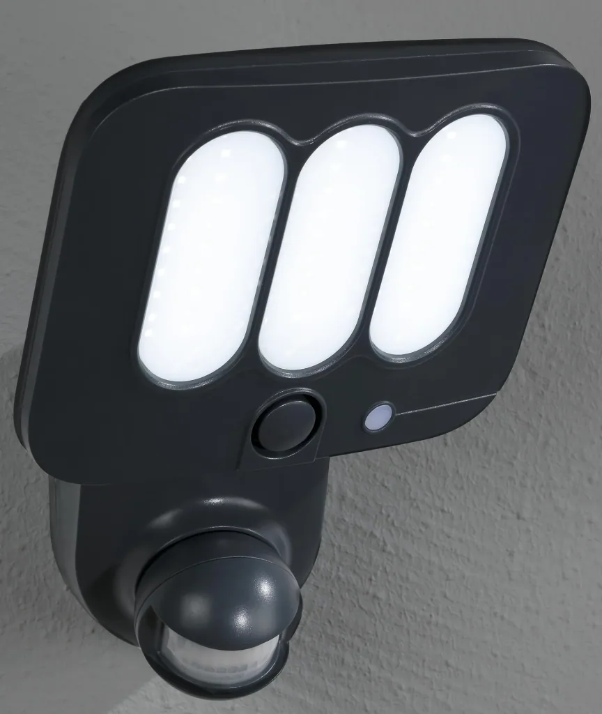 Floodlight with alarm siren and remote control